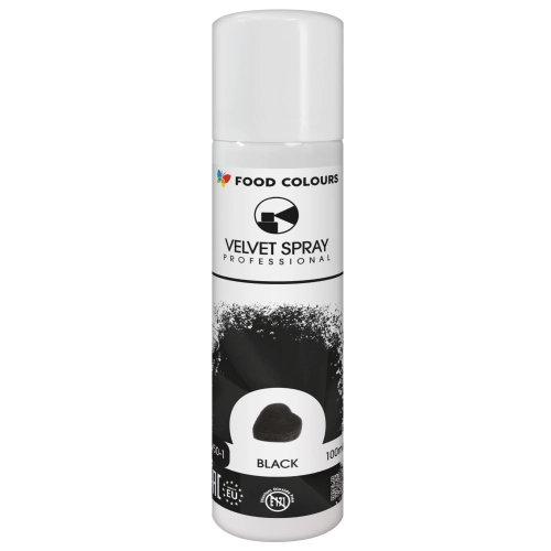 Barwnik spożywczy jadalny ozdoby na tort zamsz w spray czarny black velvet 100ml